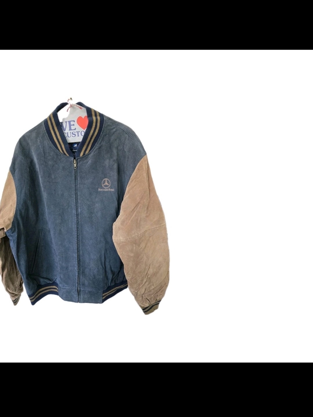 Port Authority Blue and Tan Bomber Jacket